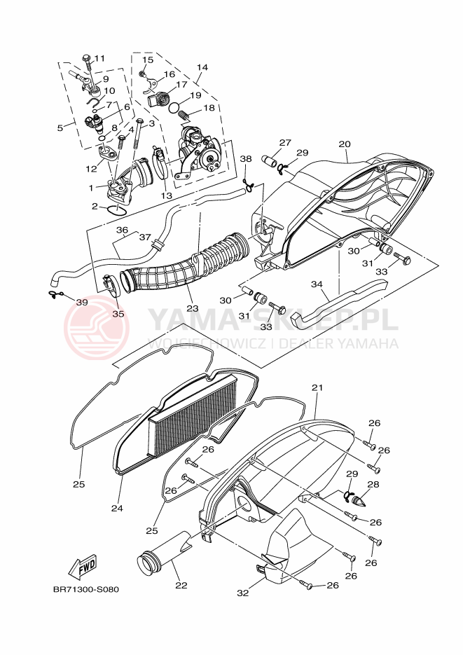 Schemat "Wtrysk paliwa" do Yamaha TRICITY 125