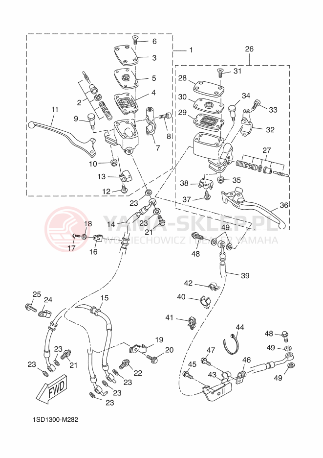 Schemat "Pompa hamulcowa przednia" do Yamaha X-MAX 400