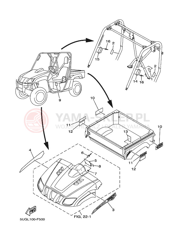 Schemat "naklejki" do Yamaha RHINO