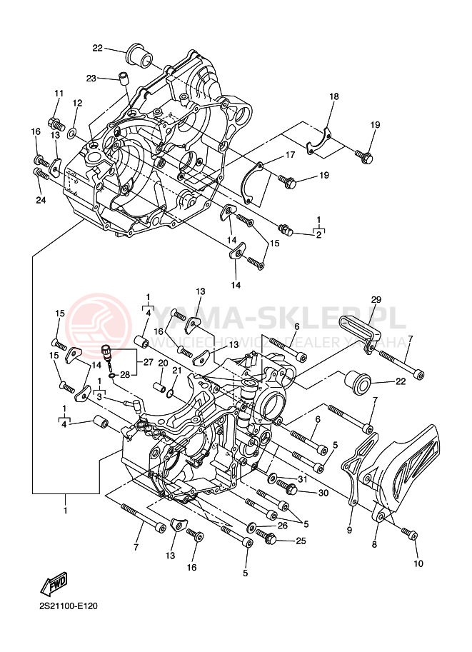 Schemat "Obudowa silnika" do Yamaha YZ450F