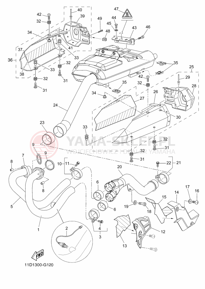 Schemat "Wydech końcowy" do Yamaha TENERE