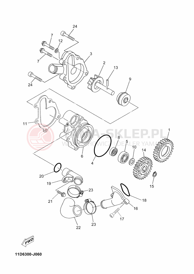 Schemat "Pompa wody" do Yamaha XT660Z ABS
