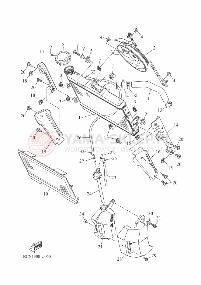 Schemat "Układ chlodzenia" do Yamaha XSR700