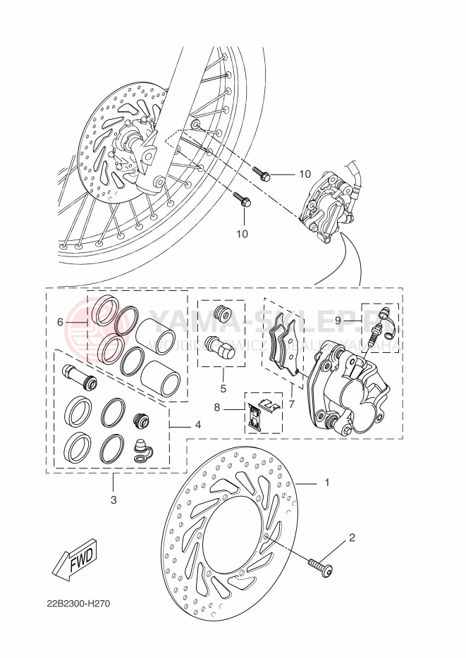 Schemat "Koło przód" do Yamaha WR125X