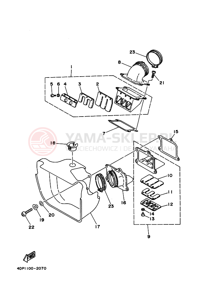 Schemat "Wtrysk paliwa" do Yamaha TZ250