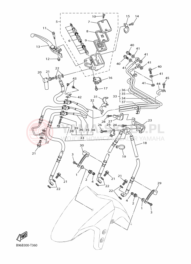 Schemat "Pompa hamulcowa przednia" do Yamaha FJR1300AS