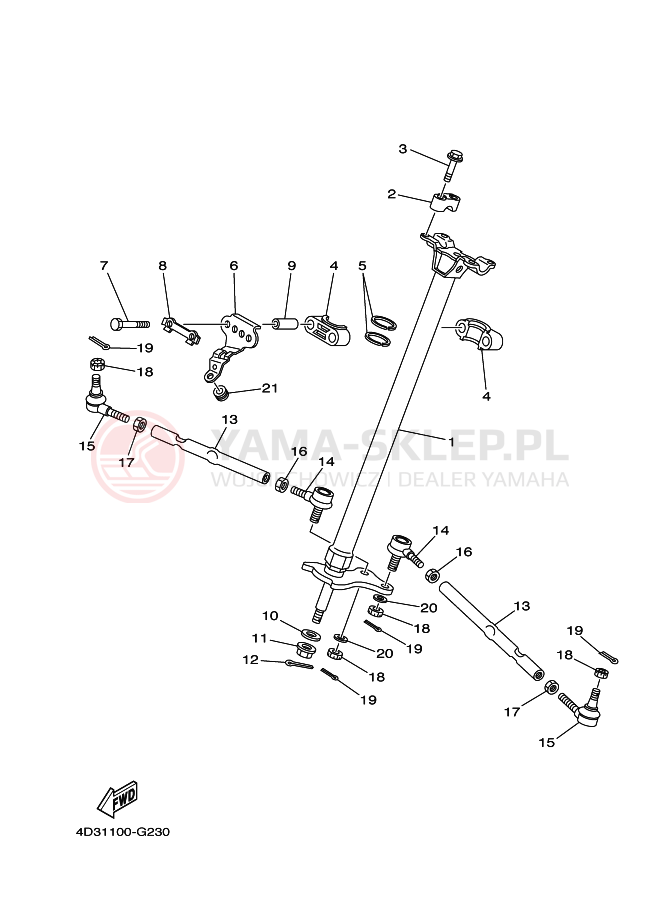 Schemat "Półki zawieszenia" do Yamaha YFM250R