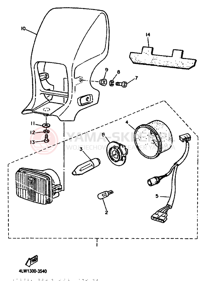 Schemat "Lampa przód" do Yamaha TT600S