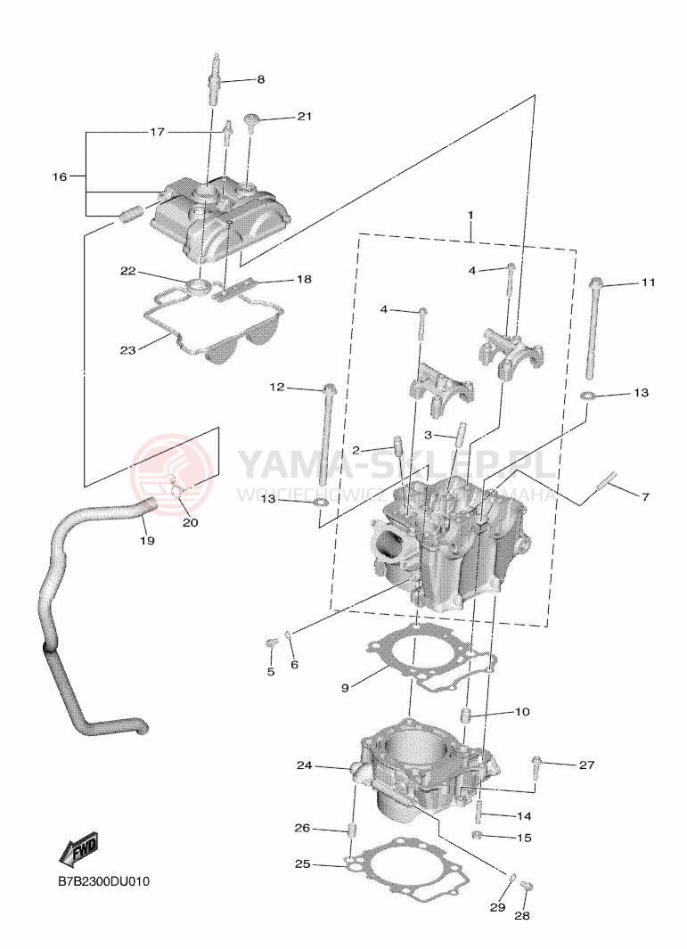 Schemat "cylinder" do Yamaha YZ250F
