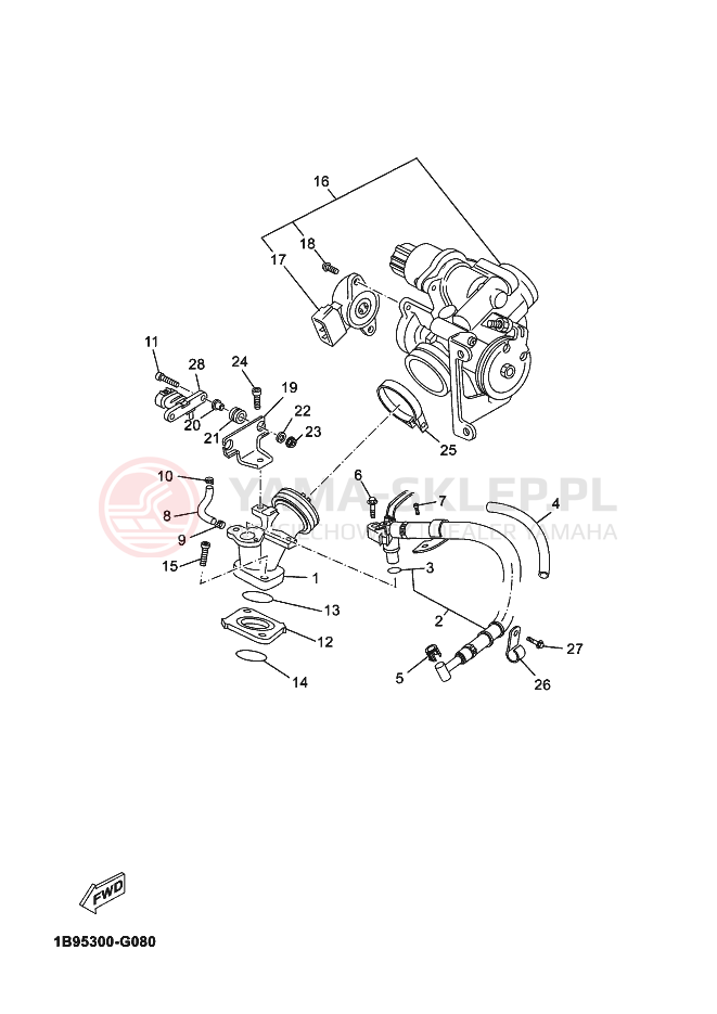 Schemat "Wtrysk paliwa" do Yamaha XMAX 125