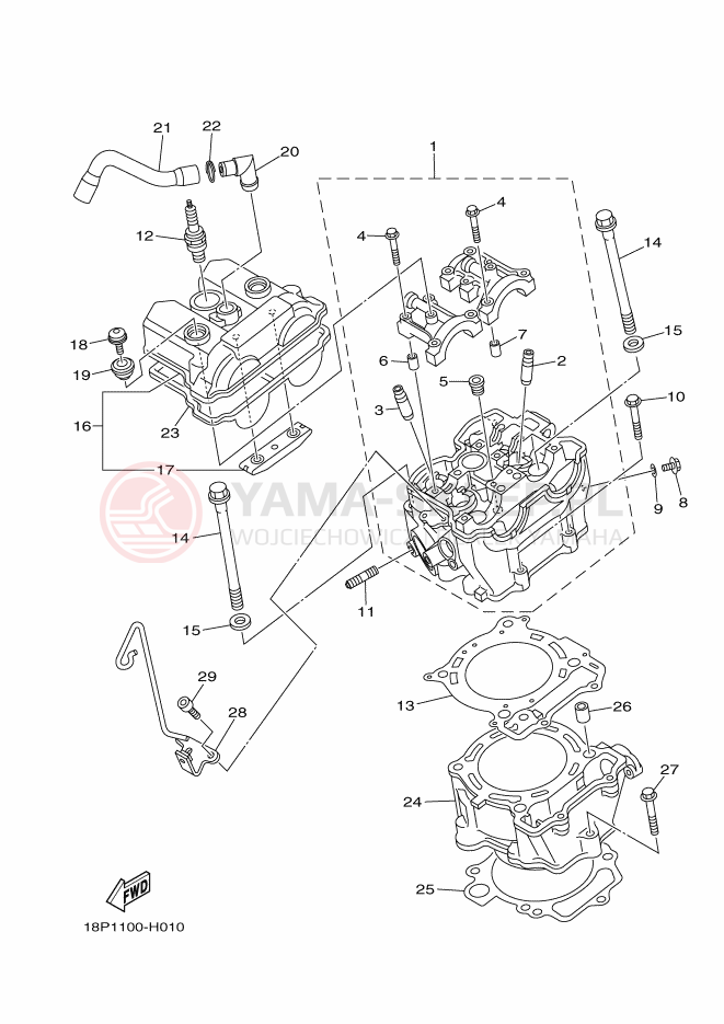 Schemat "cylinder" do Yamaha YFZ450R