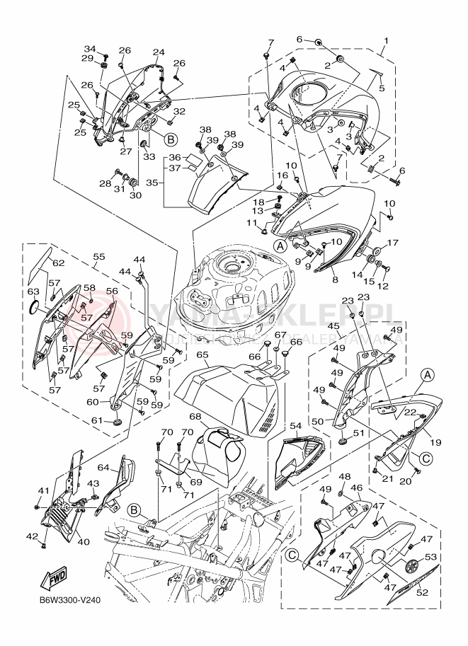 Schemat "zbiornik paliwa" do Yamaha MT-03
