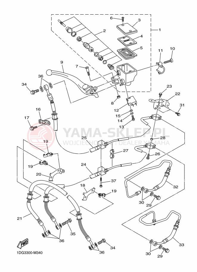 Schemat "Pompa hamulcowa przednia" do Yamaha XJ6 DIVERSION F ABS