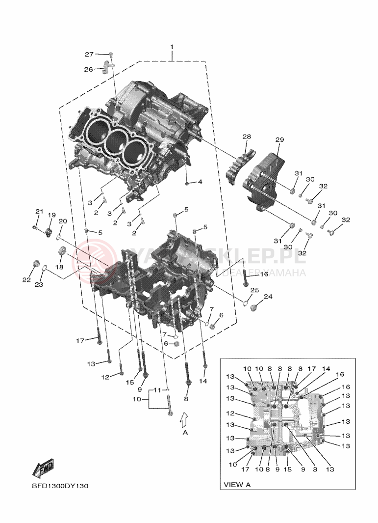 Schemat "Obudowa silnika" do Yamaha NIKEN GT