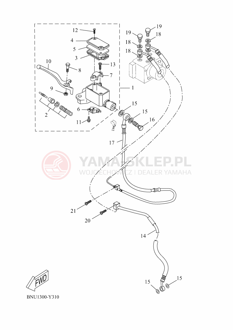 Schemat "Pompa hamulcowa przednia" do Yamaha YZF-R125