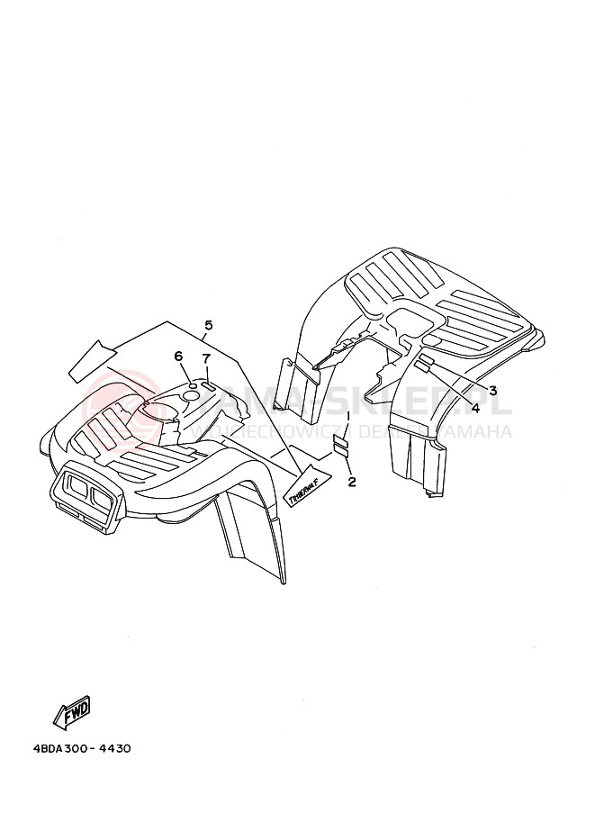 Schemat "naklejki" do Yamaha YFB250