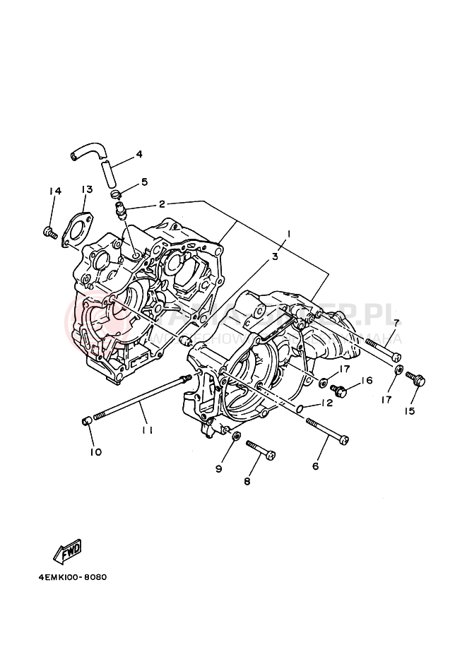 Schemat "Obudowa silnika" do Yamaha YFM80