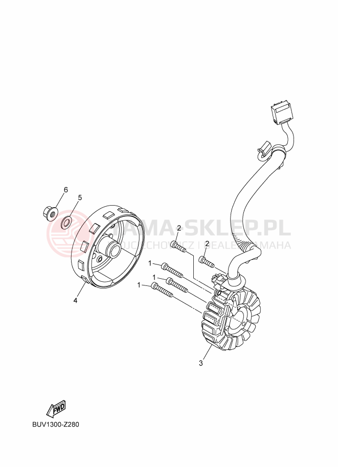 Schemat "alternator" do Yamaha RAYZR