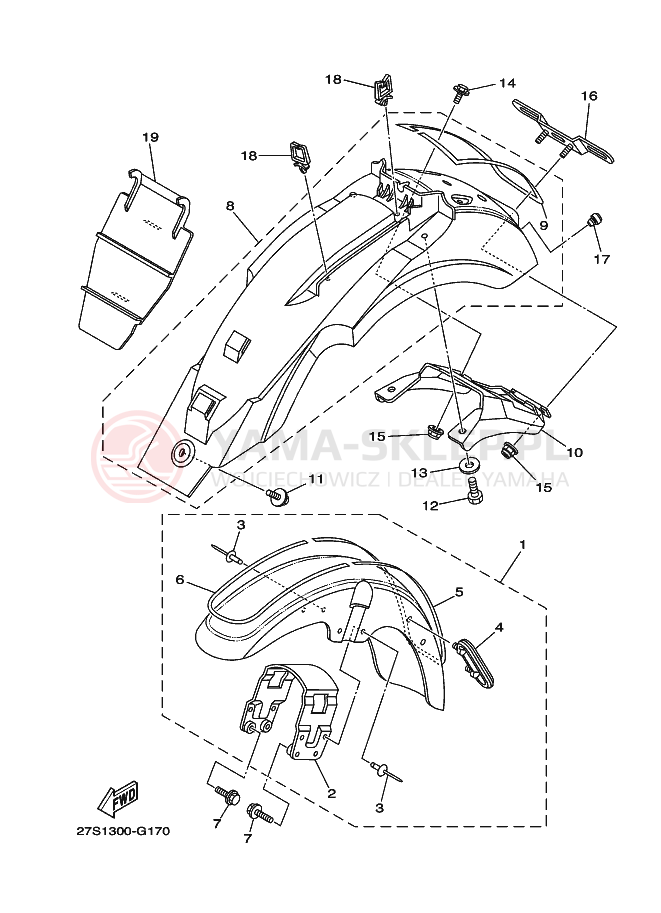 Schemat "błotnik" do Yamaha YBR125