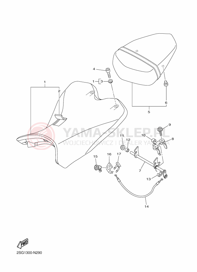 Schemat "siedzenie" do Yamaha YZF-R1