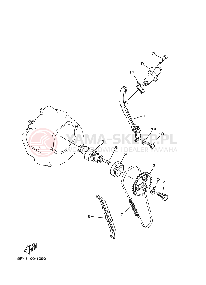 Schemat "Wałek rozrządu" do Yamaha TW200E TW200R