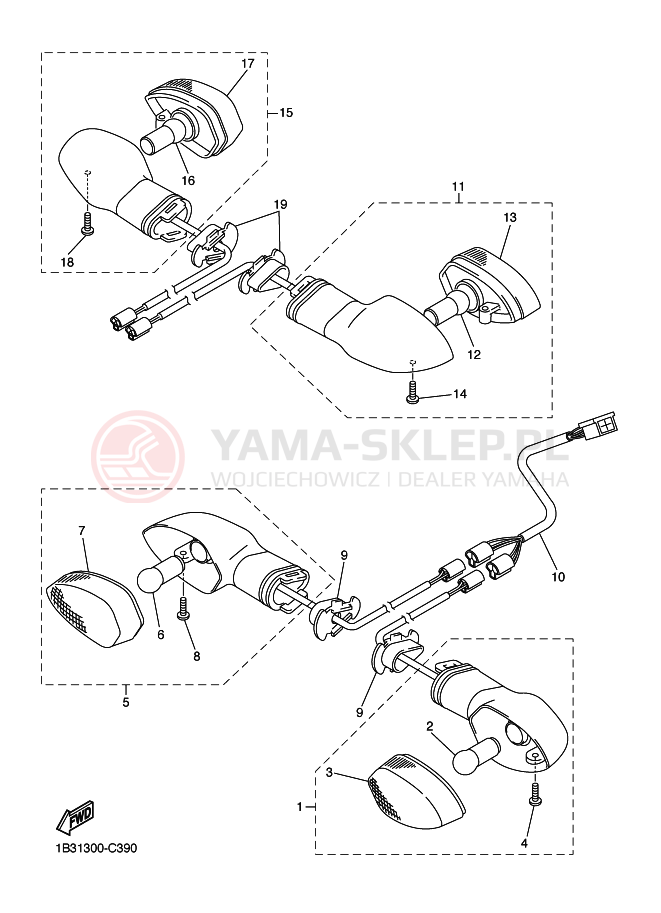 Schemat "kierunkowskazy" do Yamaha FZ6