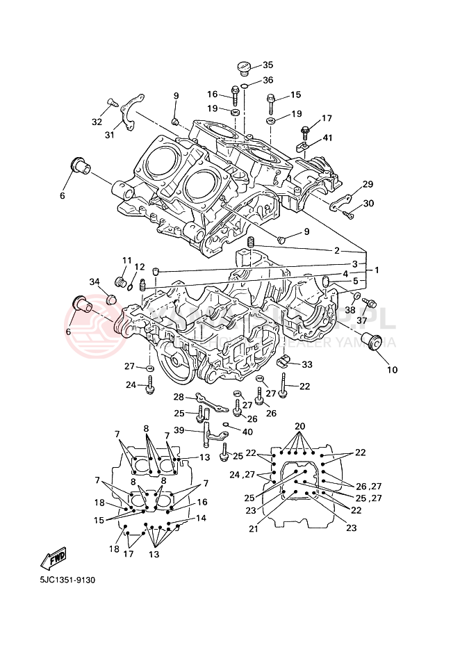 Schemat "Obudowa silnika" do Yamaha XVZ13TF ROYALSTAR VENTURE