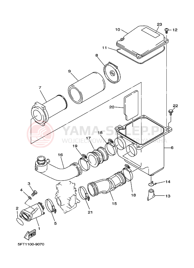 Schemat "Wtrysk paliwa" do Yamaha YFM350FWB