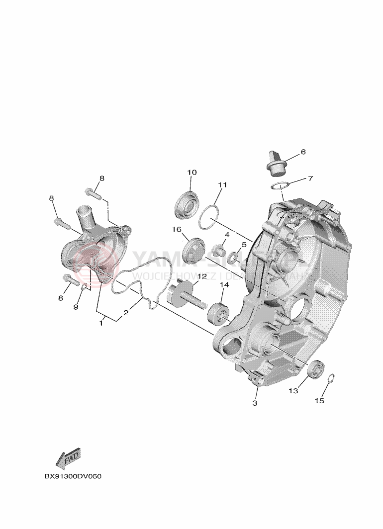 Schemat "Pompa wody" do Yamaha TRICITY 300