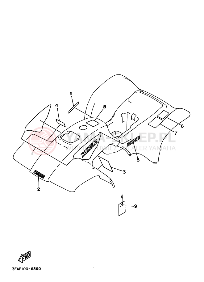 Schemat "naklejki" do Yamaha BREEZE