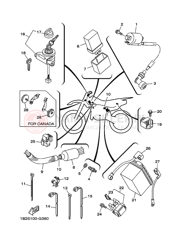Schemat "układ elektryczny" do Yamaha TT-R125LWE