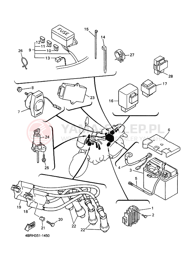 Schemat "układ elektryczny" do Yamaha XJ600S DIVERSION