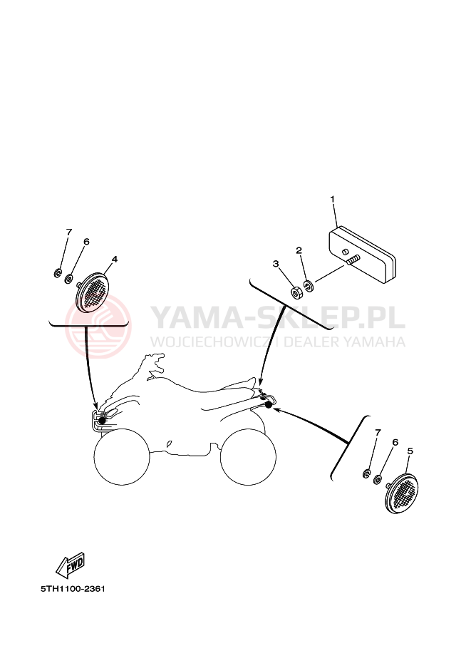 Schemat "układ elektryczny" do Yamaha YFM80