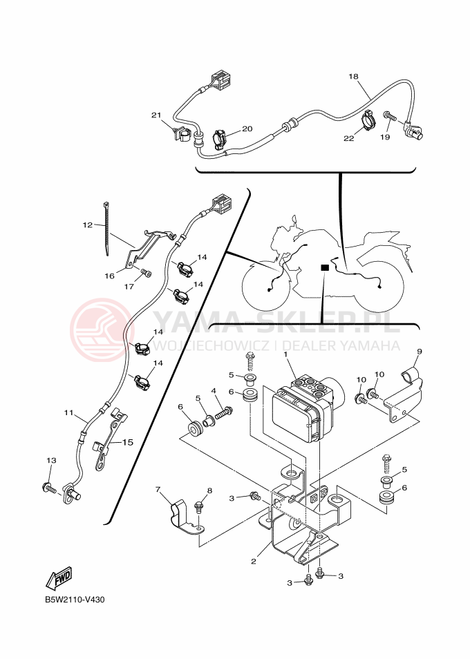Schemat "układ elektryczny" do Yamaha MT-03