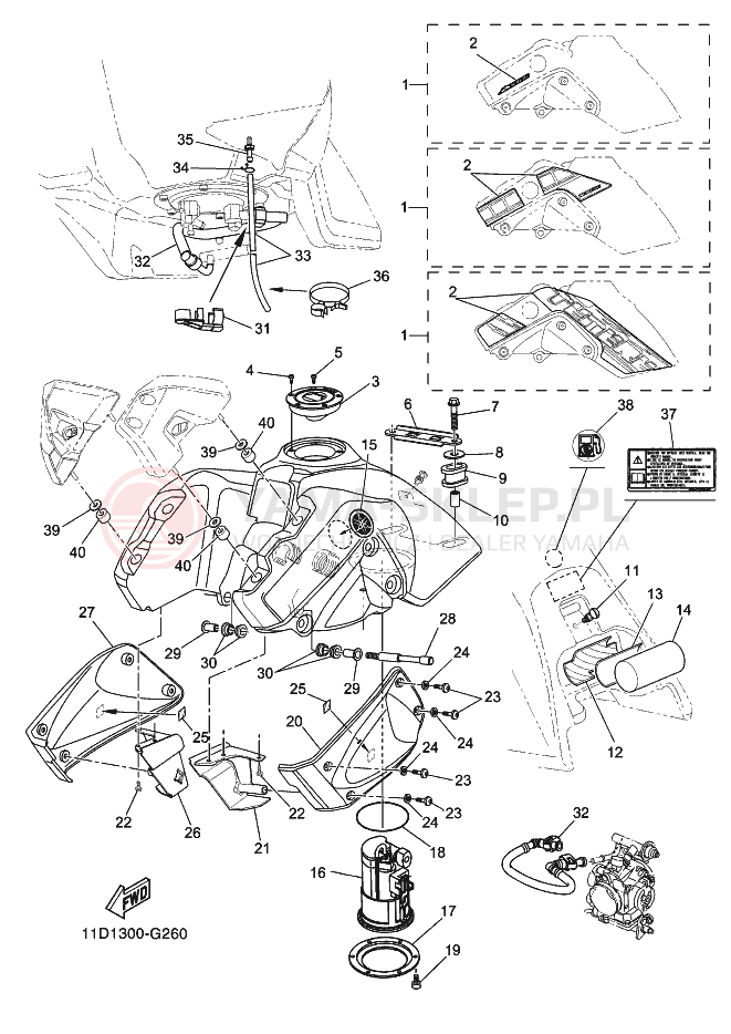 Schemat "zbiornik paliwa" do Yamaha TENERE
