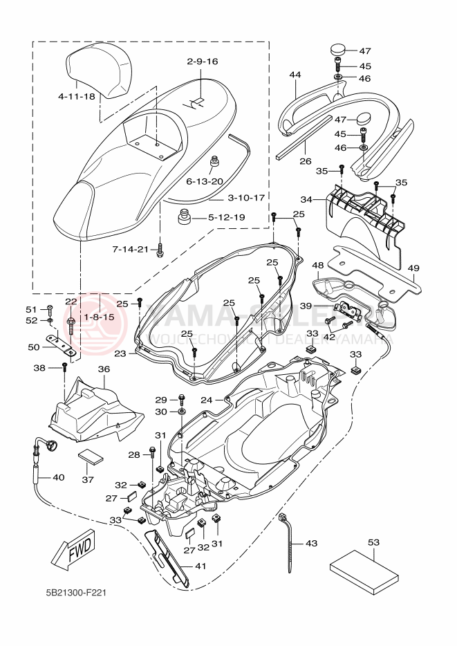 Schemat "siedzenie" do Yamaha VP250