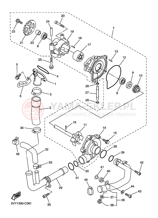 Schemat "Pompa wody" do Yamaha YZF-R1