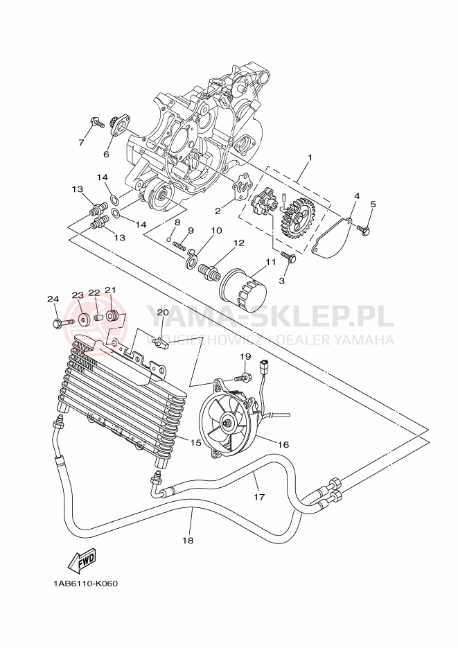 Schemat "Pompa olejowa" do Yamaha GRIZZLY 350