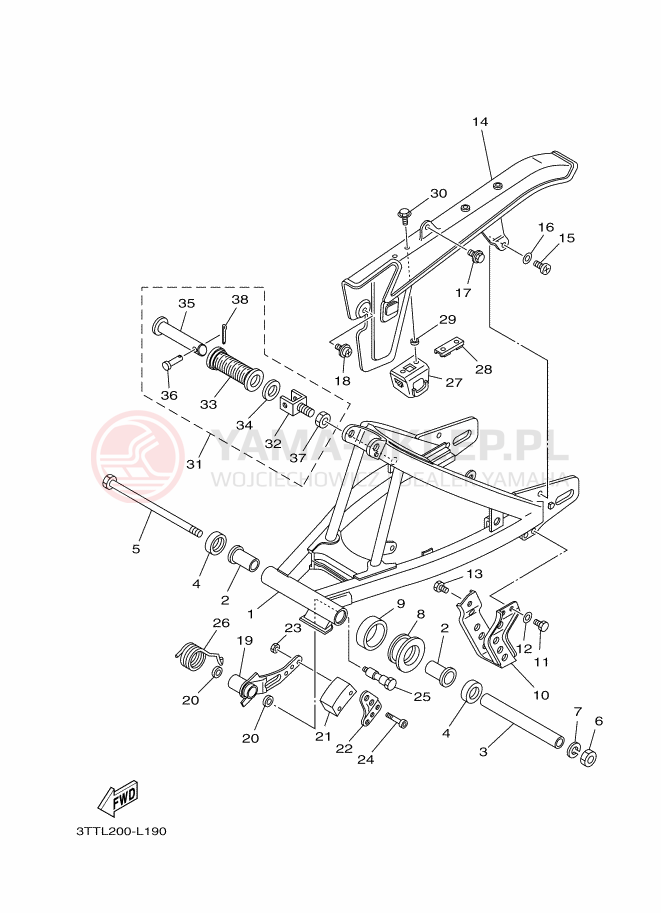 Schemat "wahacz" do Yamaha DT125