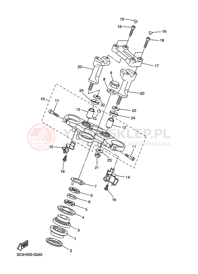 Schemat "Półki zawieszenia" do Yamaha FZ1-S