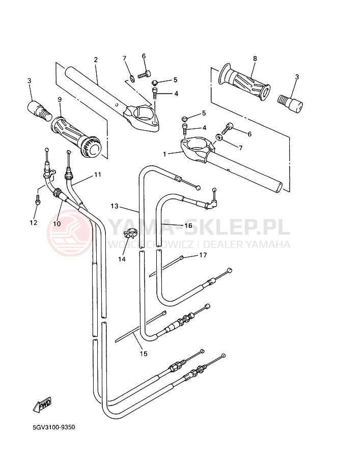 Schemat "Kierownica i osprzęt" do Yamaha YZF-R6 R6