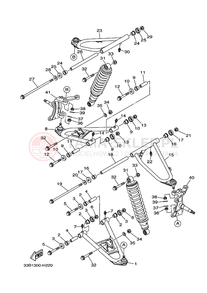 Schemat "Koło przód" do Yamaha YFM250R