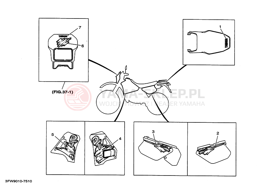 Schemat "naklejki" do Yamaha DT125R
