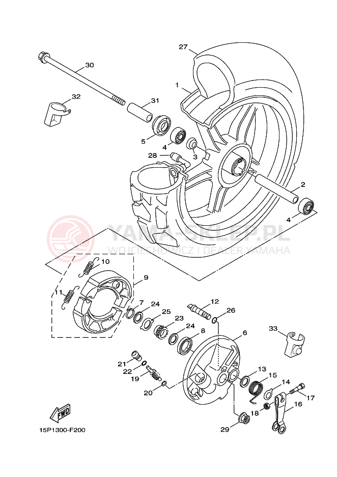 Schemat "Koło przód" do Yamaha BOOSTER X
