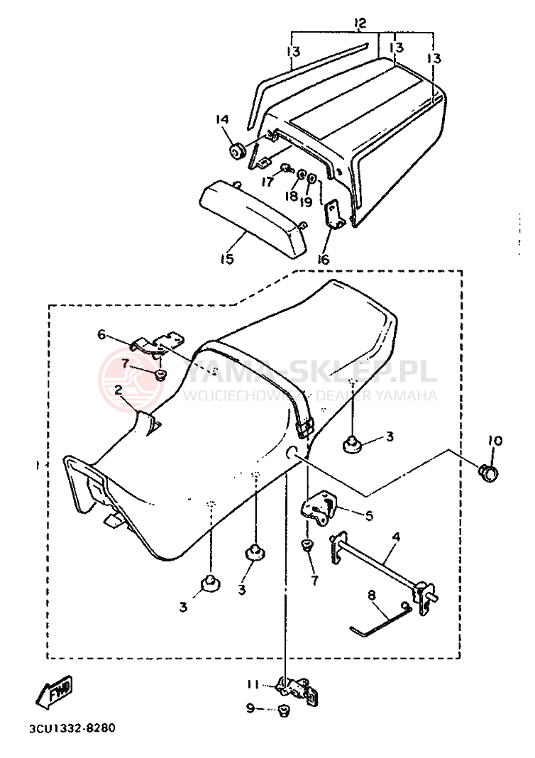 Schemat "siedzenie" do Yamaha FZR750R