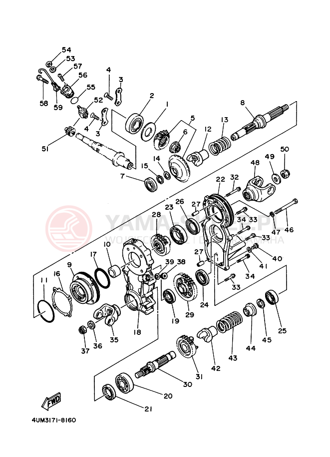 Schemat "PRZEKŁADNIA POŚREDNIA" do Yamaha BIG BEAR PRO