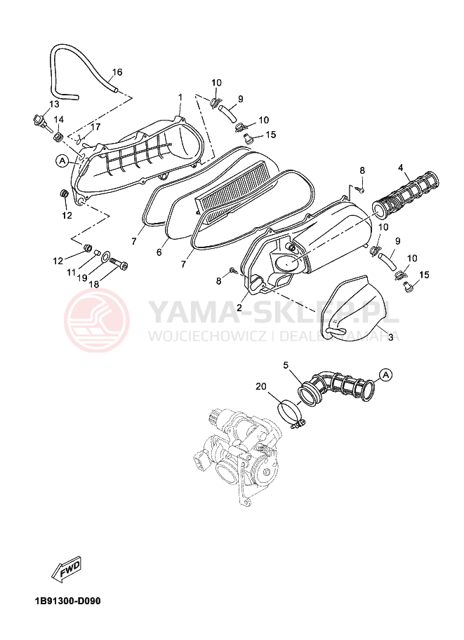 Schemat "Wtrysk paliwa" do Yamaha XMAX 125