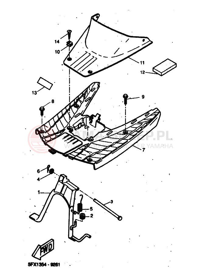 Schemat "CORONA POGGIAPIEDI" do Yamaha BOOSTER NEXT GENERATION