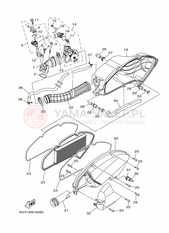 Schemat "Wtrysk paliwa" do Yamaha NMAX