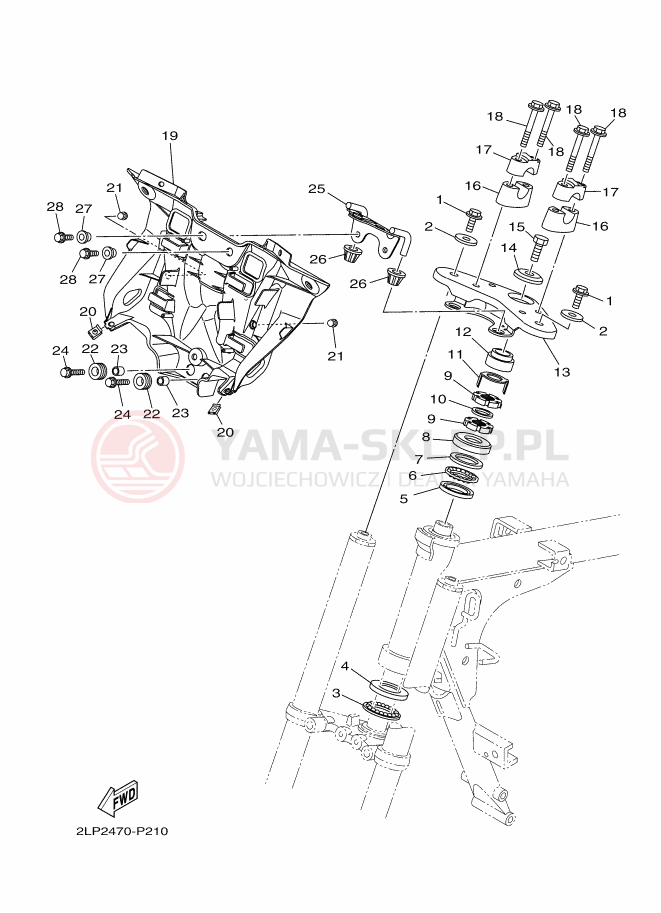 Schemat "Półki zawieszenia" do Yamaha YC125-5